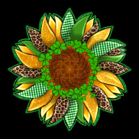 St Patricks Sunflower With Leopard  Shamrock And Glitter Long Sleeve Tee | Teevron