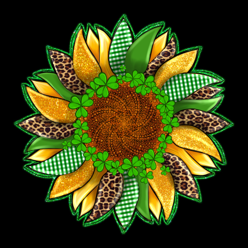 St Patricks Sunflower With Leopard  Shamrock And Glitter Long Sleeve Tee by Artiststas | Teevron
