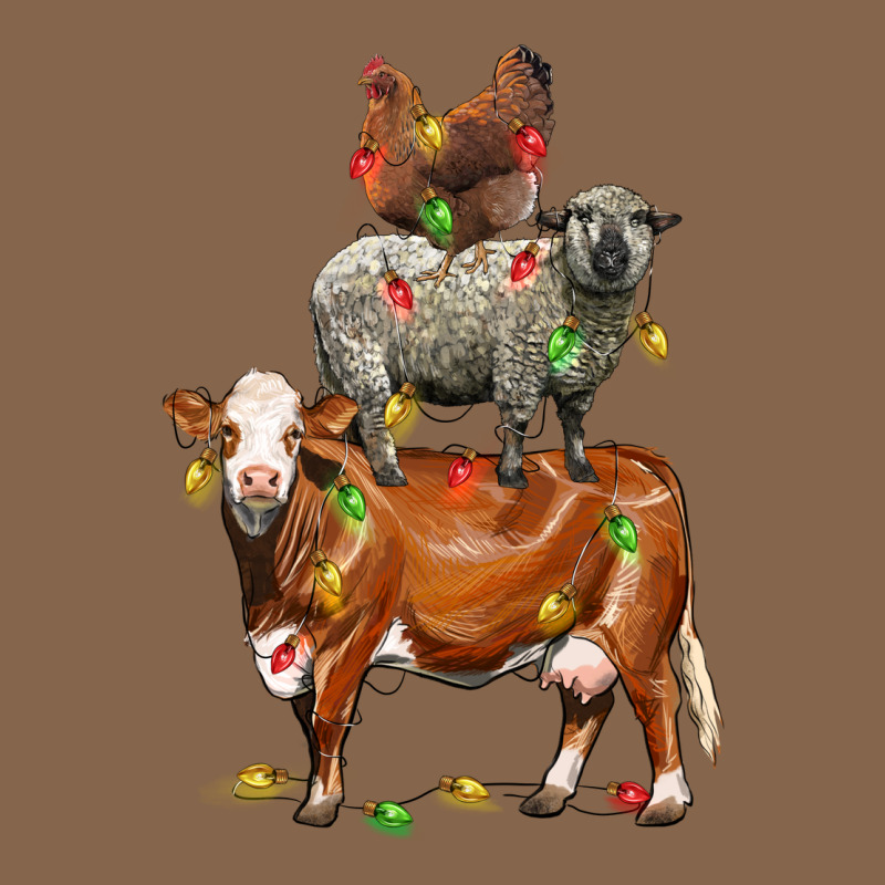 Christmas Cow Sheep And Chicken Premium Tee by LillyAllenDesigns | Teevron
