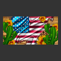 usa flag and cactus and sunflowers with leopard and wood license  plat | Teevron