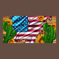 Usa Flag And Cactus And Sunflowers With Leopard And Wood License  Plat Long Sleeve Tee | Teevron