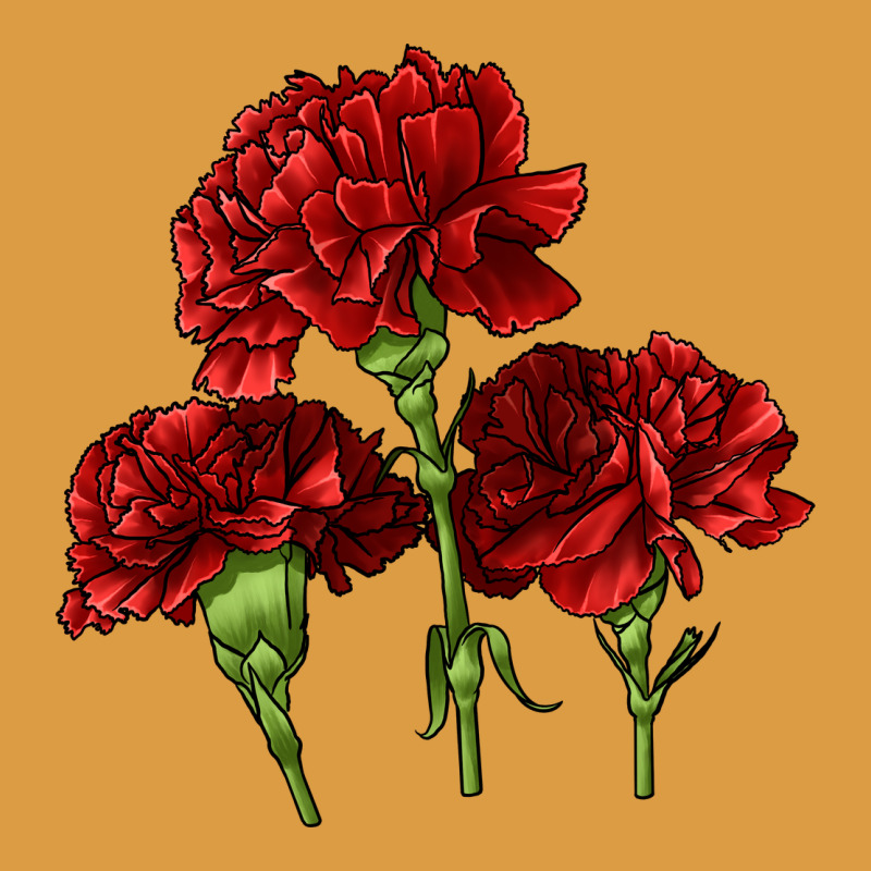 Scarlet Red Carnation Illustrations Urban Heavy Tee by LillyAllenDesigns | Teevron