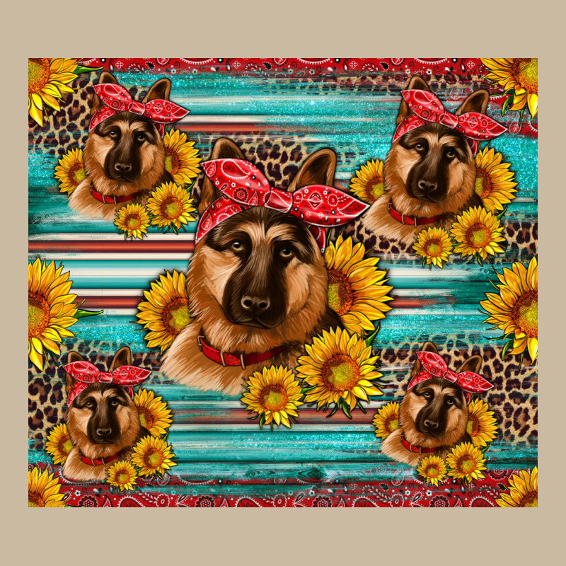 German Shepherd With Sunflowers Long Sleeve Tee by Artiststas | Teevron