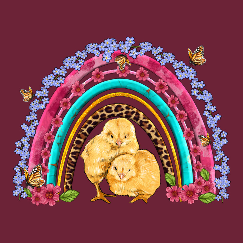 Easter Flowers And Butterfly With Chicks Rainbow Long Sleeve Tee by Artiststas | Teevron