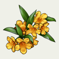 Yellow Jessamine Flower Illustrations Urban Heavy Tee | Teevron