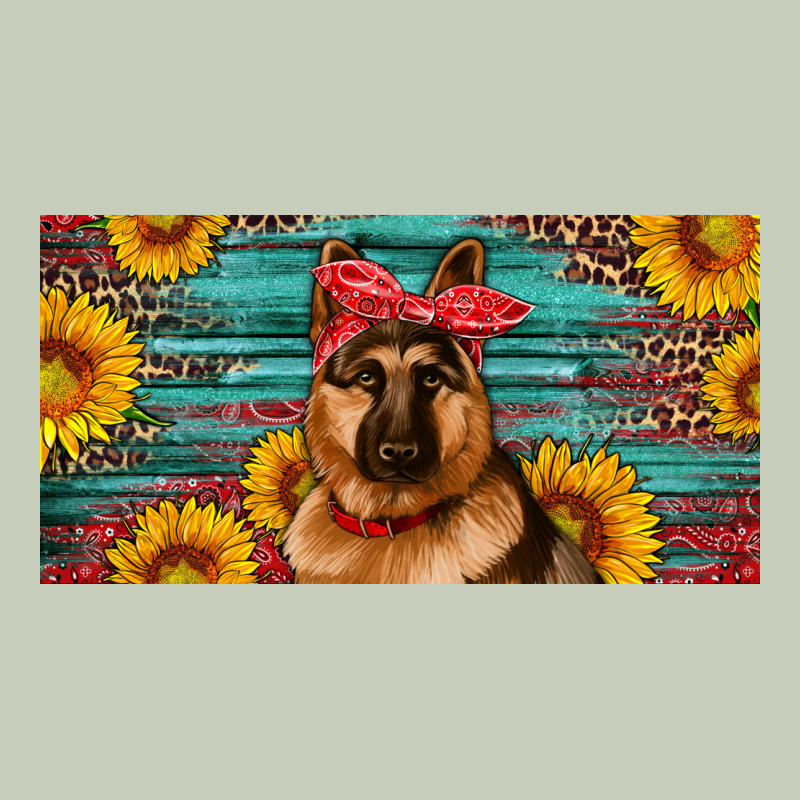 German Shepherd With Sunflowers License Plate Long Sleeve Tee by Artiststas | Teevron
