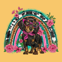 Dachshund Dog Pink  Floral Rainbow Vintage Hoodie | Teevron