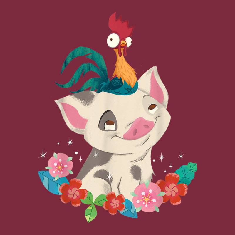 Moana Heihei Rooster Pua Flowers Graphic Premium Hoodie by PixelWave | Teevron