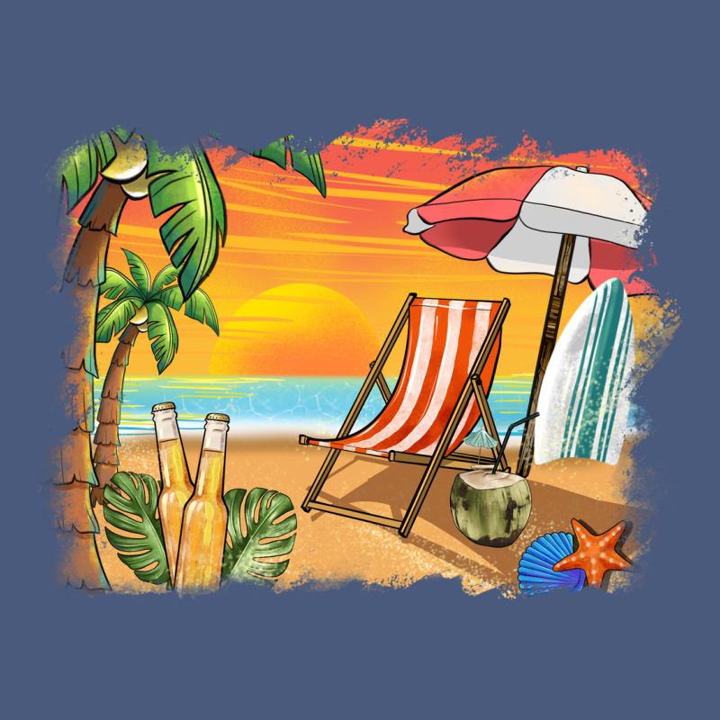 Sunset Beach Background Vintage Hoodie by BarkalooDesign | Teevron