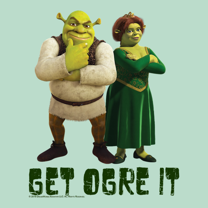 Shrek Fiona & Shrek Get Ogre It Text Poster Premium Hoodie by InspiraDesign | Teevron