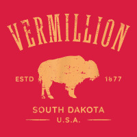 Vermillion South Dakota Bison Distressed Design T Shirt Premium Hoodie | Teevron