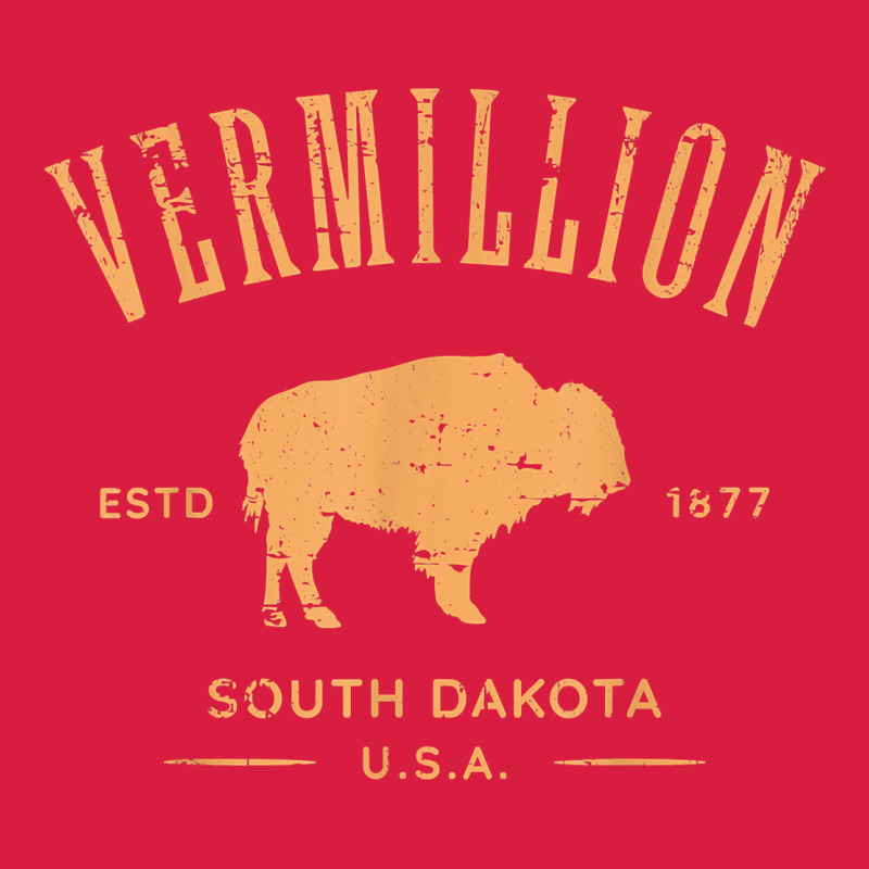Vermillion South Dakota Bison Distressed Design T Shirt Premium Hoodie by StudioElite | Teevron