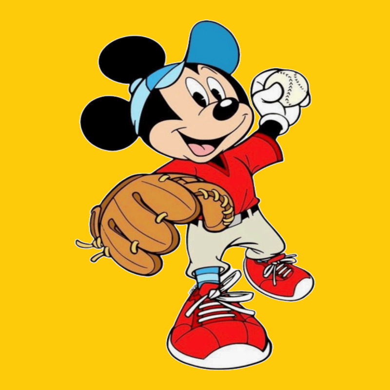 Micky-playing-baseball-cartoon-illustration-- Premium Hoodie by PixelFlow | Teevron