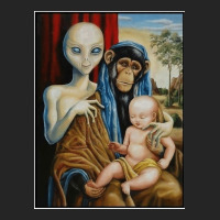 Alien Chimp Baby Religion Conspiracy Poster Premium Hoodie | Teevron