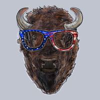 Bison With American Flag Glasses Premium Hoodie | Teevron