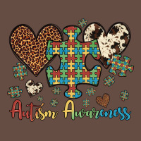 Autism Awareness Leopard Cowhide Herts Puzzle Long Sleeve Tee | Teevron