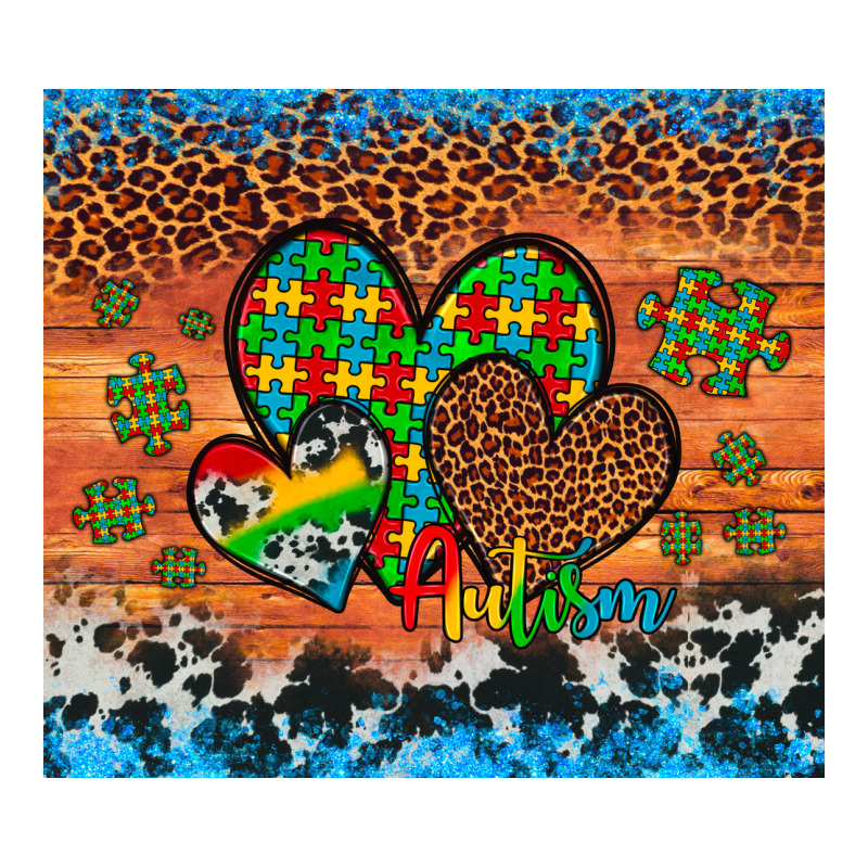 Autism Awareness Hearts Leopard Cowhide Long Sleeve Tee by Artiststas | Teevron