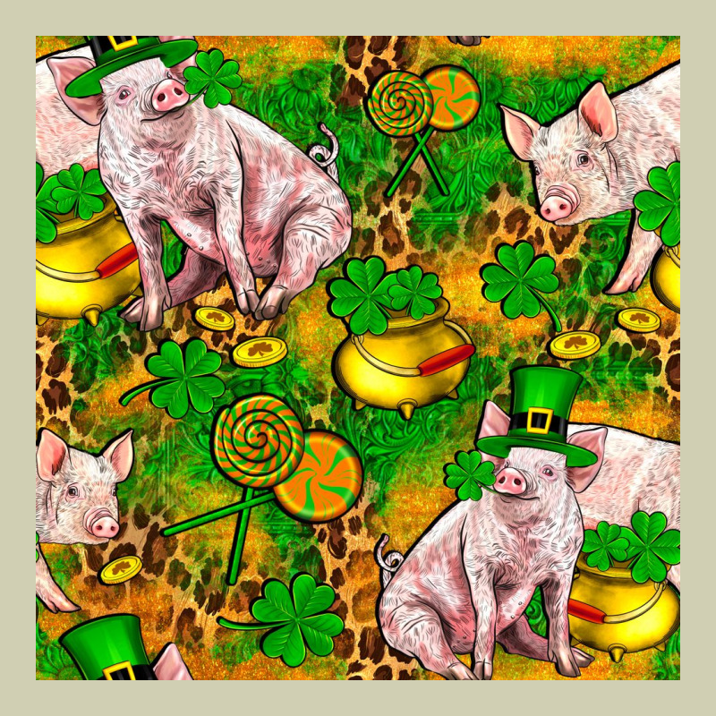 St Patricks  Day Pig With Candy And Pot Of Gold  Seamless Pattern Heavy Core Tee by FaDigitalArtStudio | Teevron
