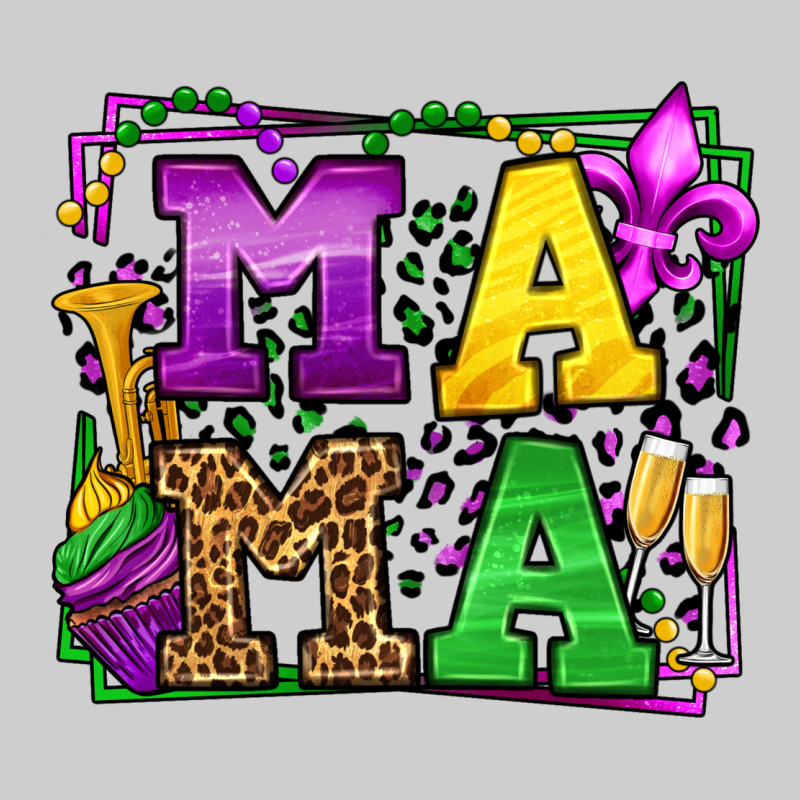 Mardi Gras Leopard Frame Mama Mother's Day Premium Tee by LillyAllenDesigns | Teevron
