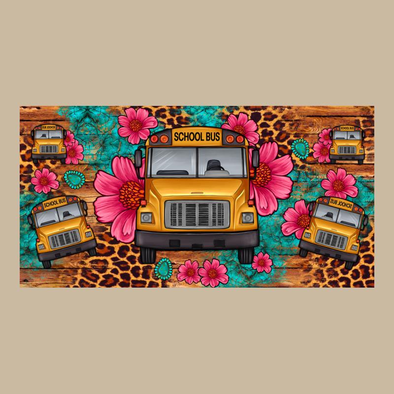 School Bus Leopard Gemstone License Plate Long Sleeve Tee by Artiststas | Teevron