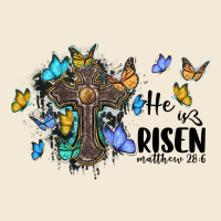He Is Risen Matthew 28 6 Cross With Butterflies Cowhide Background Premium Hoodie | Teevron