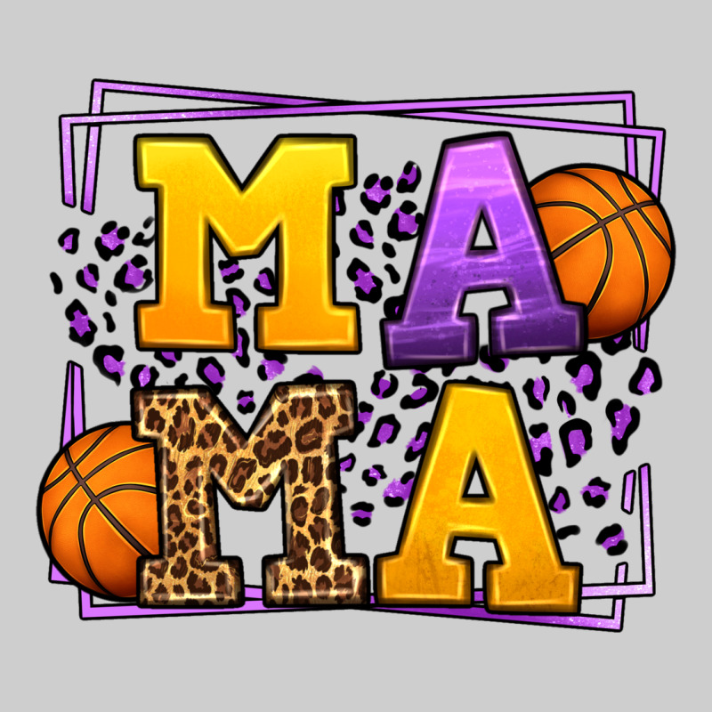Purple And Gold Basketball Leopard Frame Mama Premium Tee by LillyAllenDesigns | Teevron