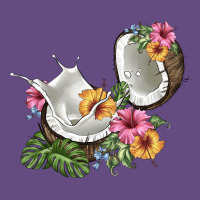 Coconut With Tropical Leavers And Flowers Vintage Hoodie | Teevron