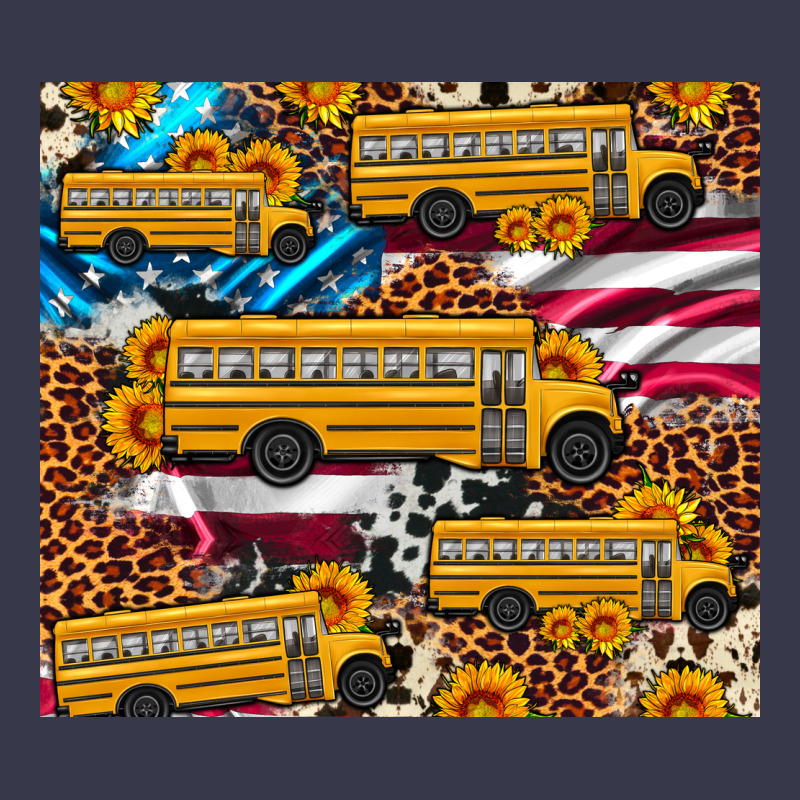 School Bus American Flag Sunflower Cowhide Leopard Long Sleeve Tee by Artiststas | Teevron