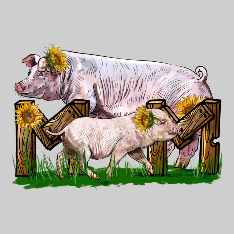 Mom With White Chester Pig And Baby Pig Premium Tee by LillyAllenDesigns | Teevron