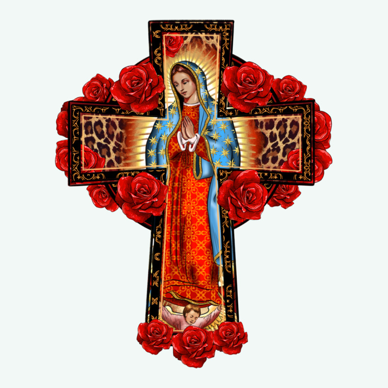 Lady Of Guadalupe Rose Cross, Premium Hoodie by BarkalooDesign | Teevron