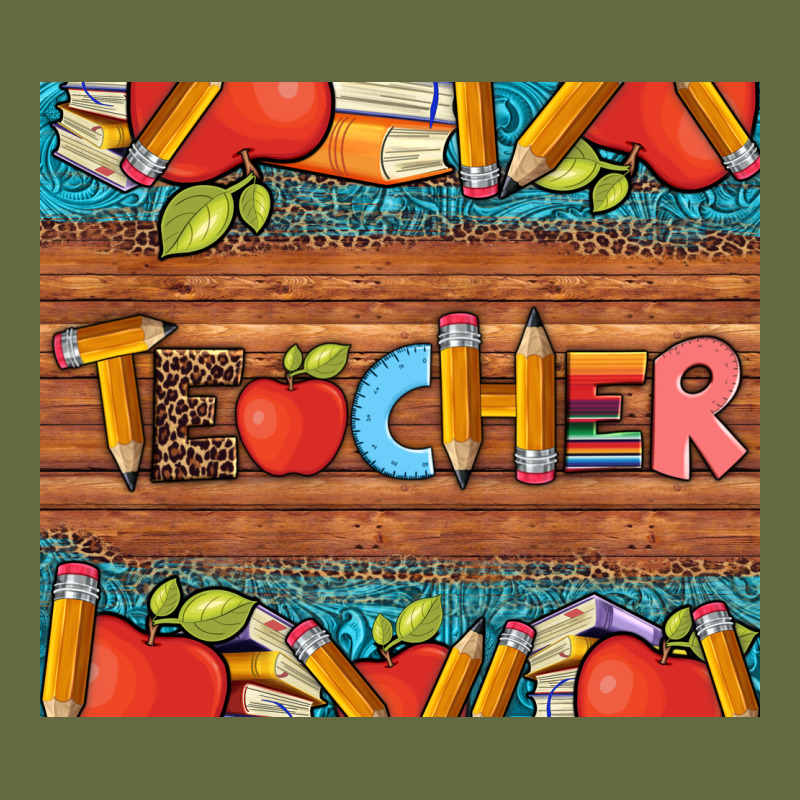 Teacher And Pens Apples Books Leopard And Tooled Leather Tumbler Long Sleeve Tee by Artiststas | Teevron