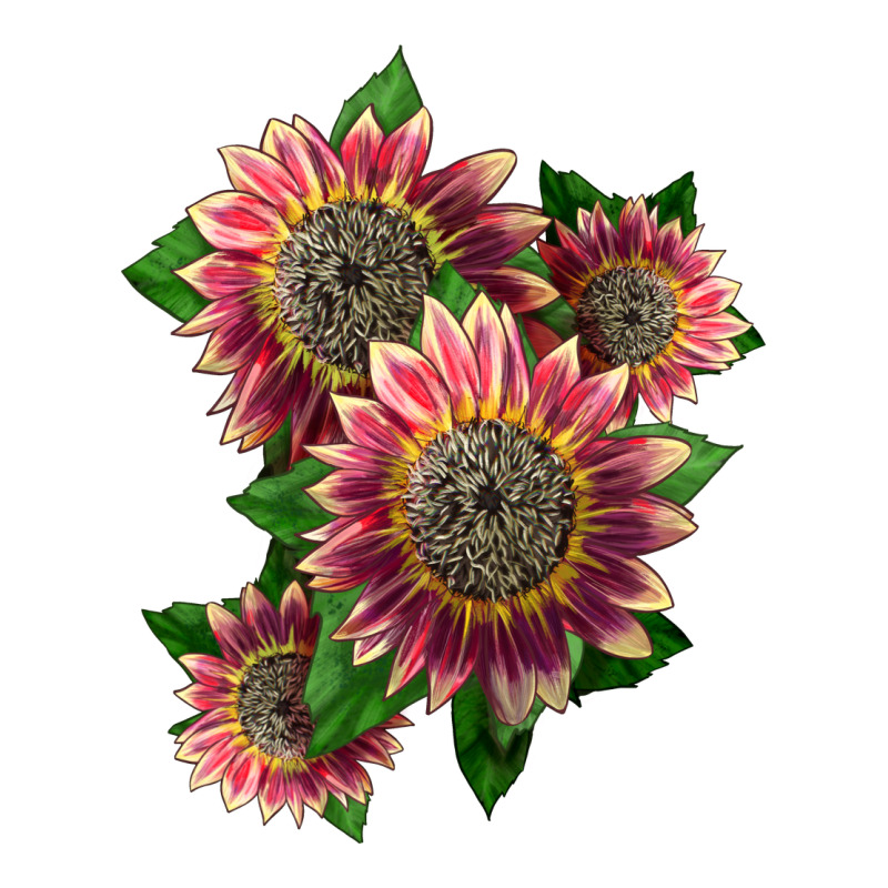 4 Crimson Blaze Sunflower Ladies Tee by LillyAllenDesigns | Teevron