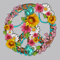 Floral Peace Sign With Gemstone Long Sleeve Tee | Teevron