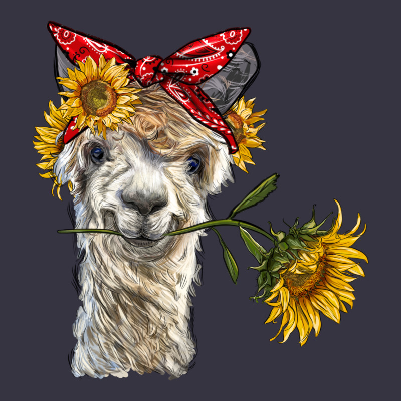 Alpaca With Sunflowers And Bandana Vintage Hoodie by BarkalooDesign | Teevron
