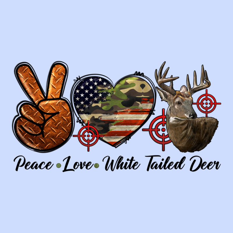 Peace Love White Tailed Deer Urban Heavy Tee by LillyAllenDesigns | Teevron