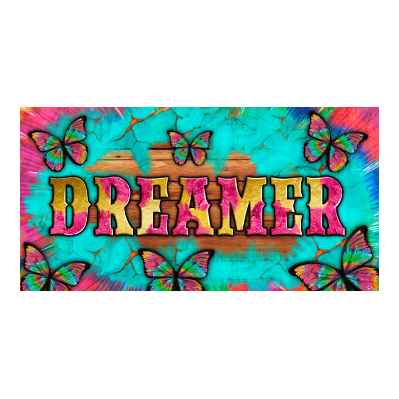 Dreamer With Butterfly And Tie Dye  Licance  Plate Long Sleeve Tee by Artiststas | Teevron