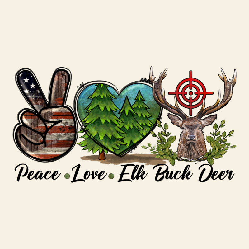 Peace Love Elk Buck Deer Vintage Tee by LillyAllenDesigns | Teevron