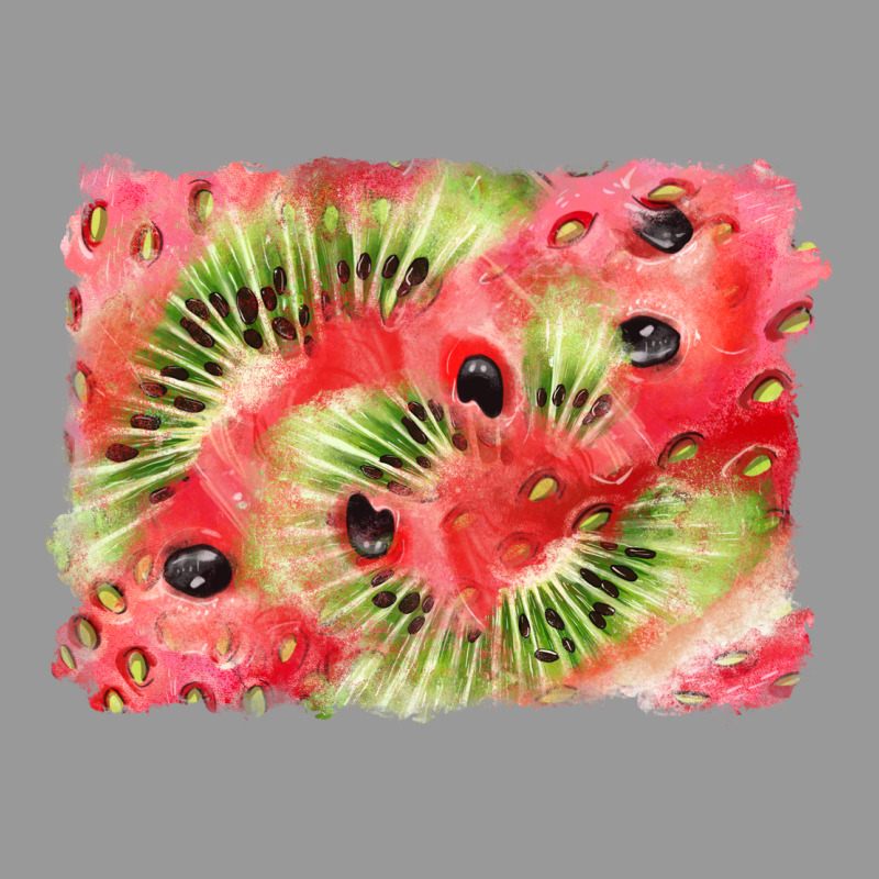 Watermelon Strawberry Kiwi Background Vintage Hoodie by BarkalooDesign | Teevron