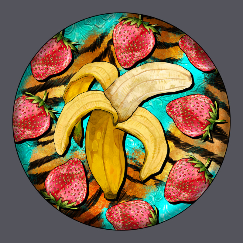 Banana And Strawberries With Tiger Pattern Vintage Hoodie by BarkalooDesign | Teevron