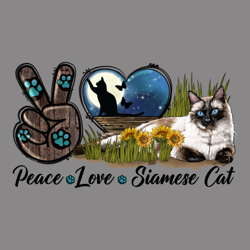 Peace Love Siamese Cat Vintage Tee by LillyAllenDesigns | Teevron