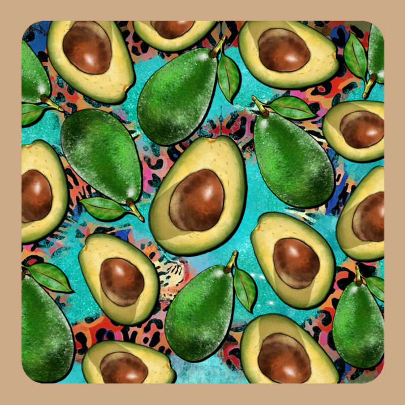 Avacado With Turquoise And Leopard Background Mug Coaster Vintage Hoodie by BarkalooDesign | Teevron
