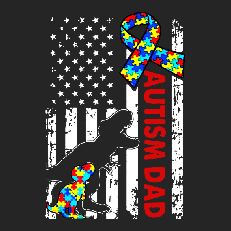 Mens Distressed Dinosaur Autism Dad Usa Flag Premium Hoodie by artisFamous | Teevron