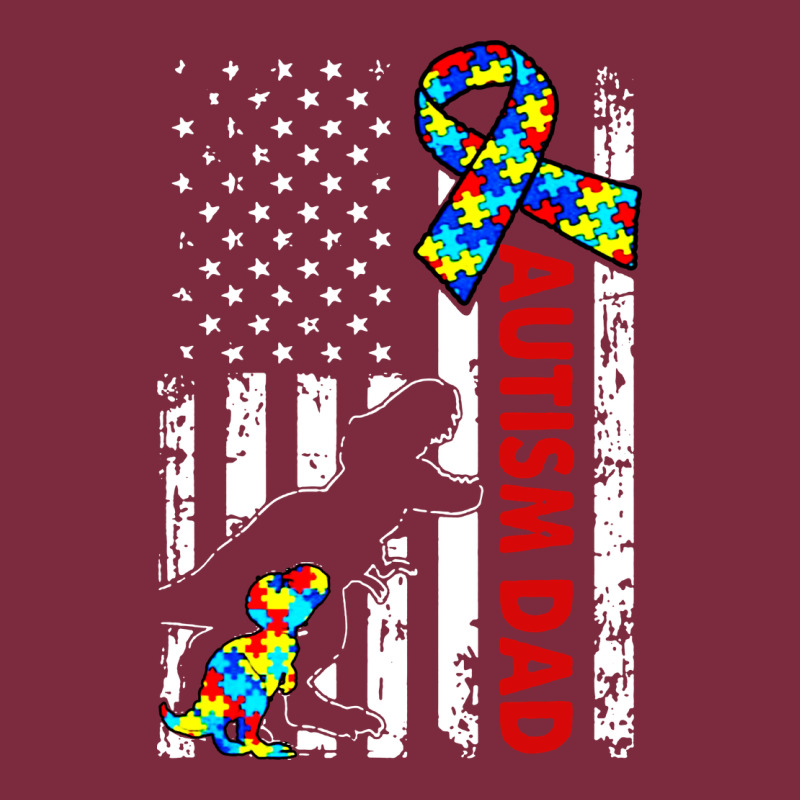 Mens Distressed Dinosaur Autism Dad Usa Flag Premium Hoodie by artisFamous | Teevron
