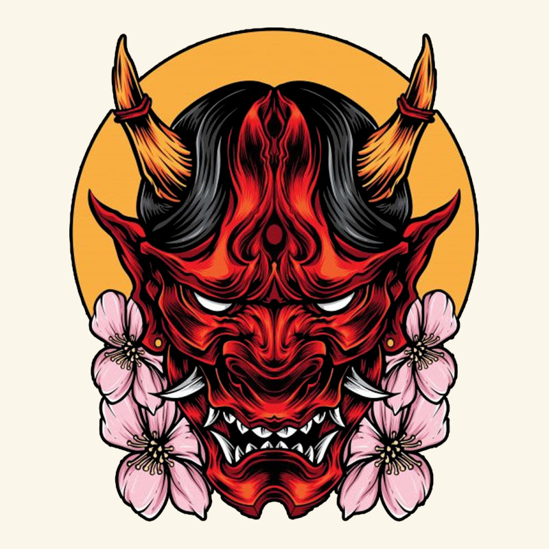 Demon Oni Mask Premium Hoodie by artisFamous | Teevron