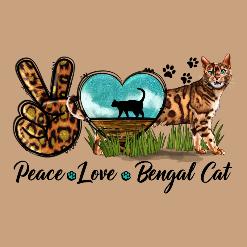Peace Love Bengal Cat Vintage Tee by LillyAllenDesigns | Teevron