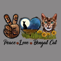Peace Love Bengal Cat Head Vintage Tee | Teevron