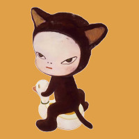 Yoshitomo Nara Cute Cat Premium Hoodie | Teevron