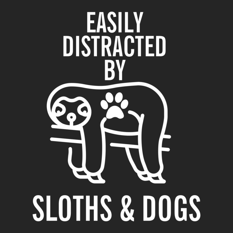Easily Distracted By Sloths And Dogs Funny Sloth Quote Paw Print Premium Hoodie by artisFamous | Teevron