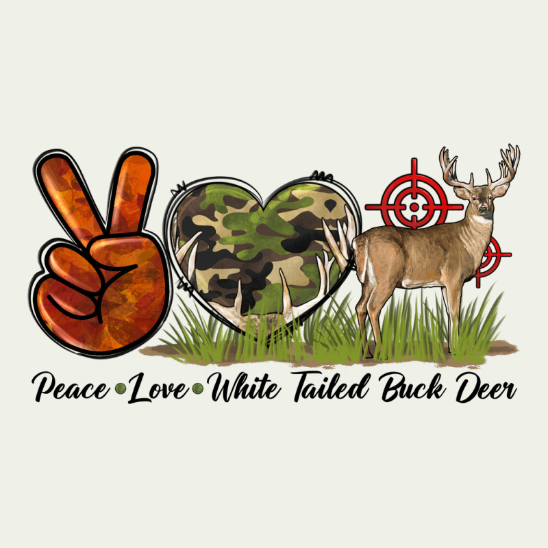 Peace Love White Tailed Buck Deer Urban Heavy Tee by LillyAllenDesigns | Teevron