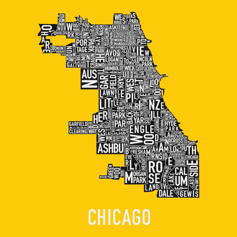 Chicago Typography Neighborhood Map Premium Hoodie by artisFamous | Teevron
